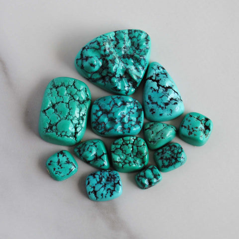 Old stock nugget Fox turquoise cabochons (lot B)