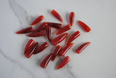 Carnelian pointed horn beads