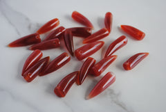 Carnelian pointed horn beads