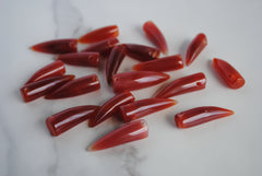 Carnelian pointed horn beads