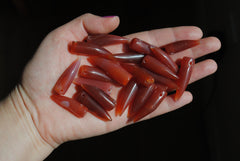 Carnelian pointed horn beads