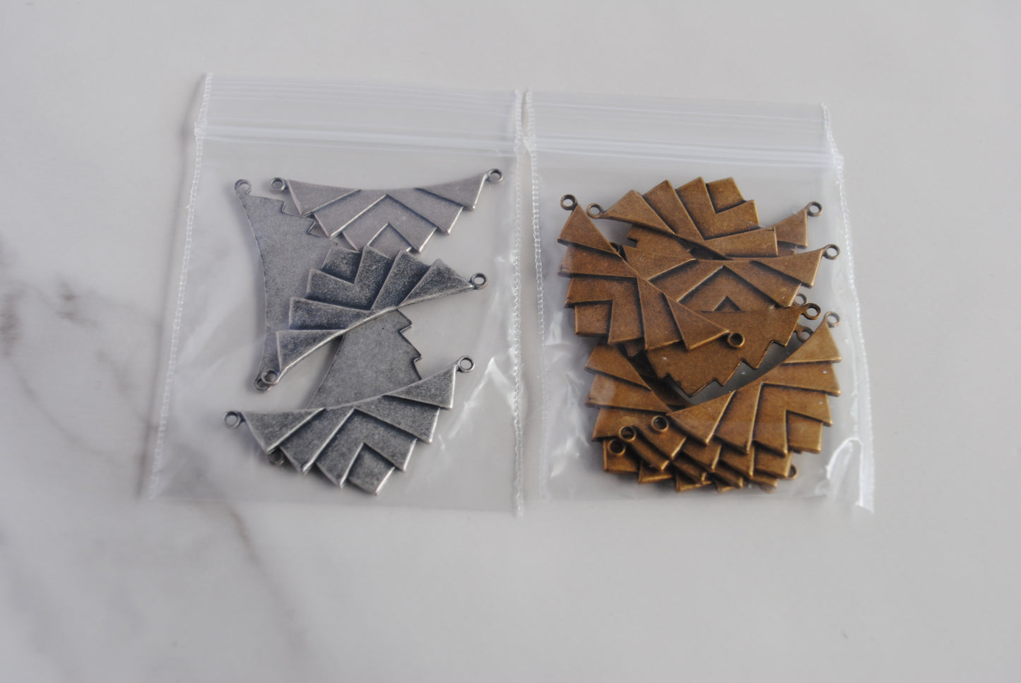 Brass and Silver plated connector pendants