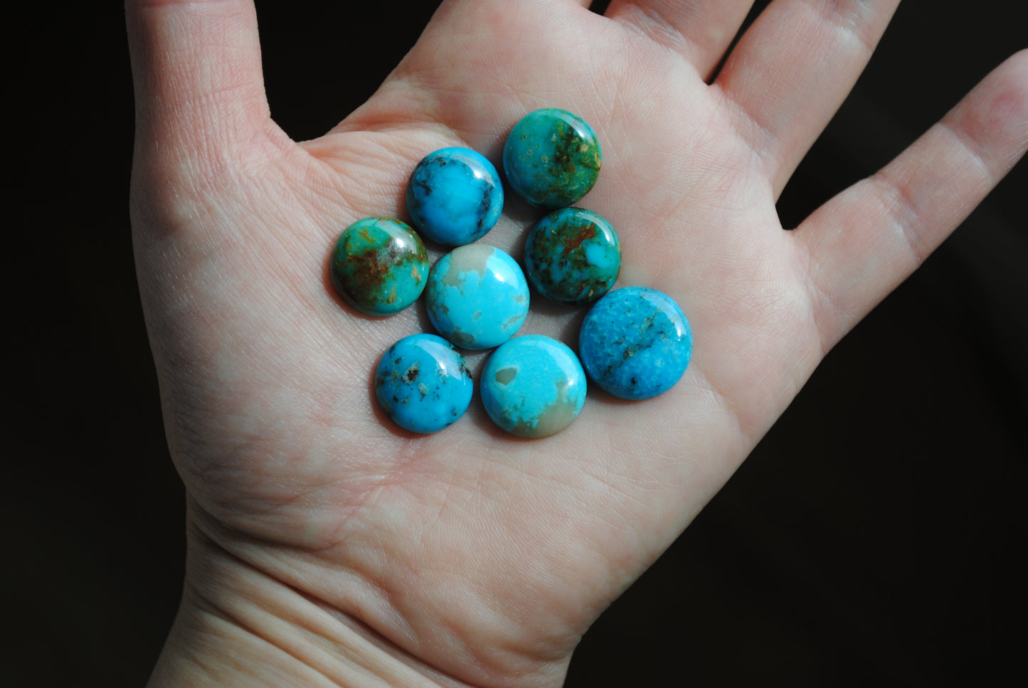 Kingman turquoise round cabochons