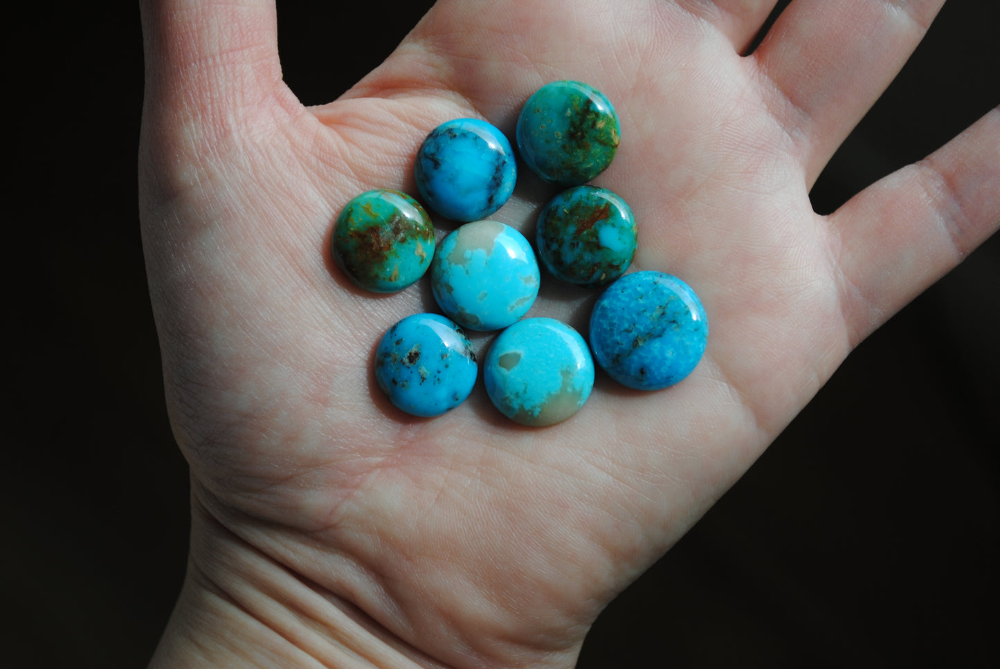Kingman turquoise round cabochons