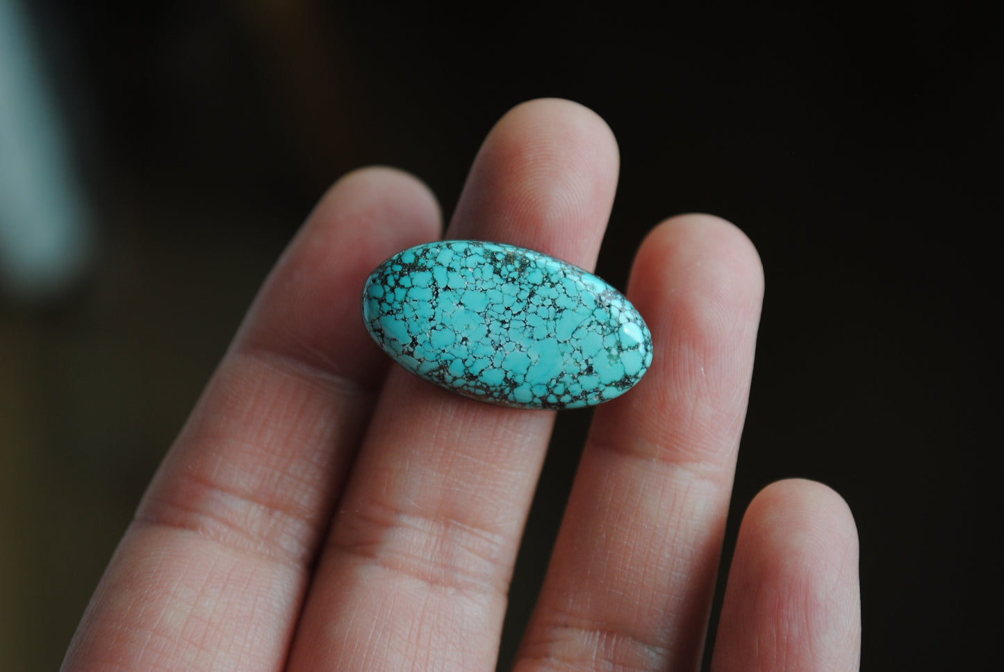 Number 8 turquoise cabochon