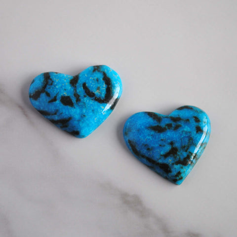 Kingman turquoise heart cabochons