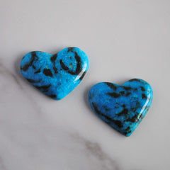 Kingman turquoise heart cabochons