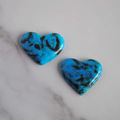 Kingman turquoise heart cabochons
