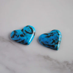 Kingman turquoise heart cabochons