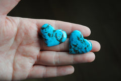 Kingman turquoise heart cabochons