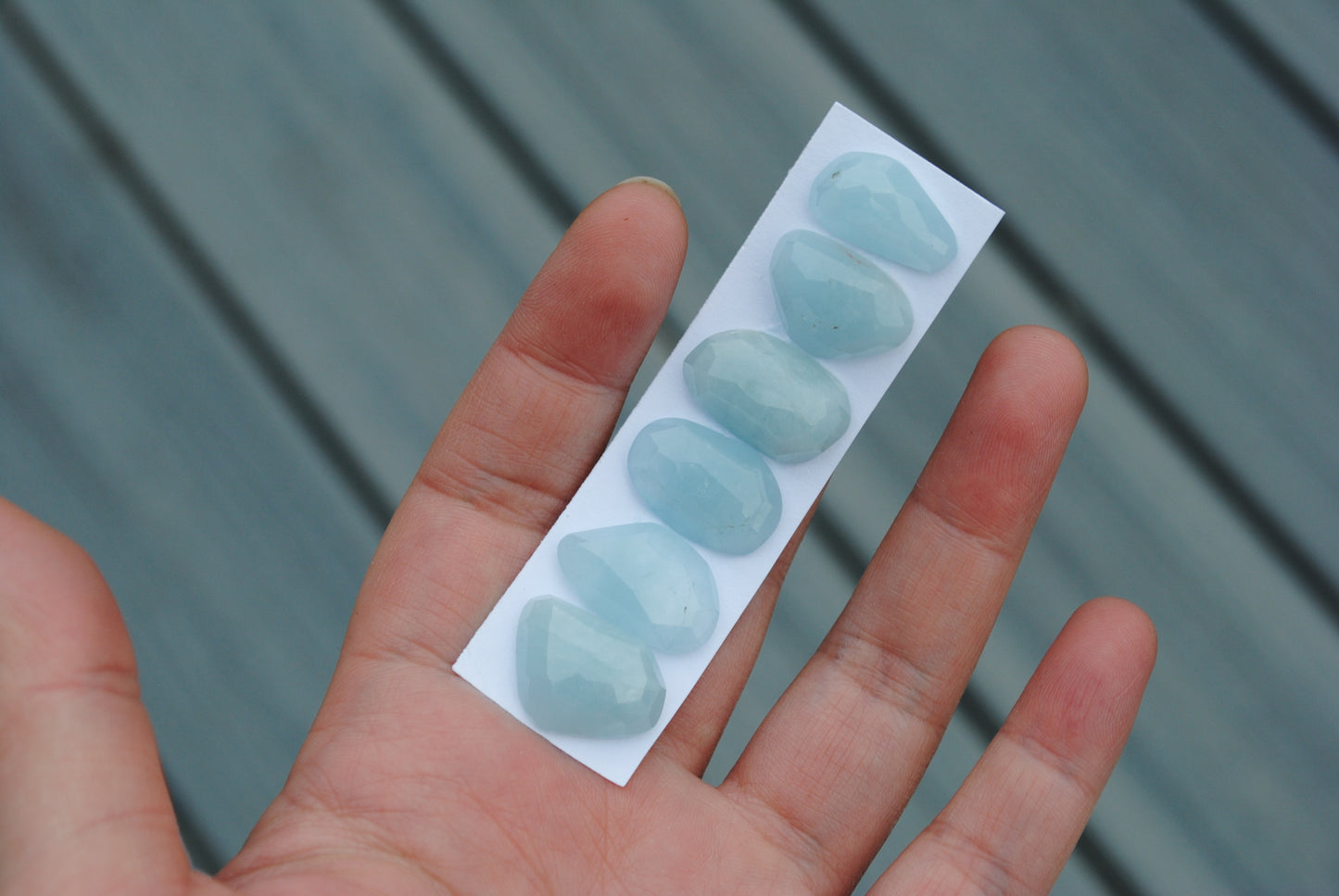 Aquamarine rose cut cabochons