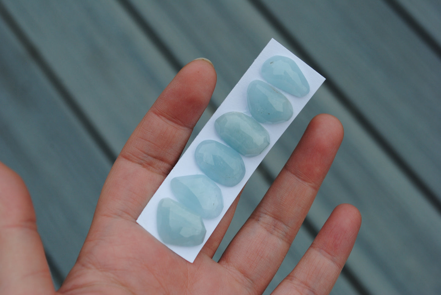 Aquamarine rose cut cabochons