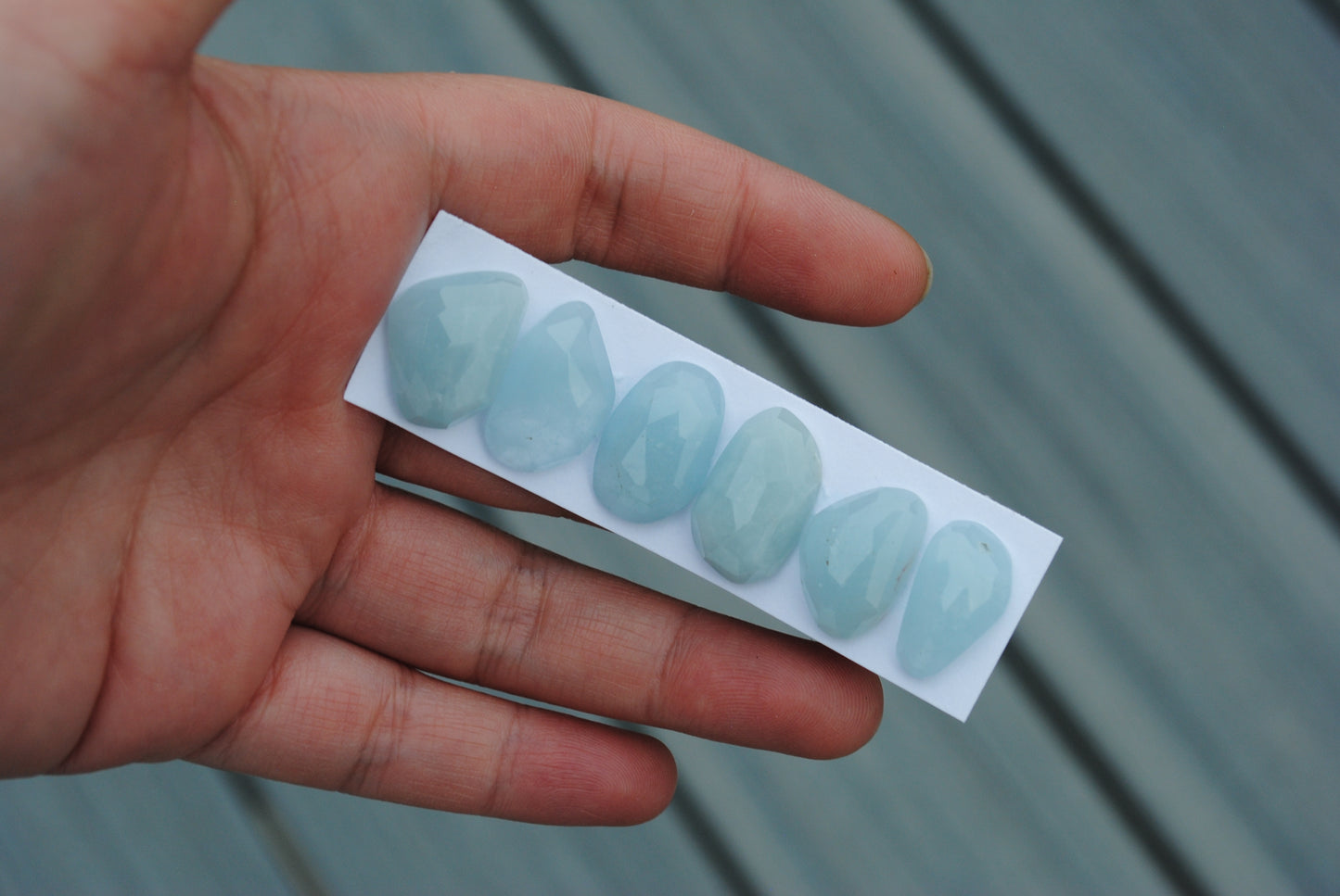 Aquamarine rose cut cabochons