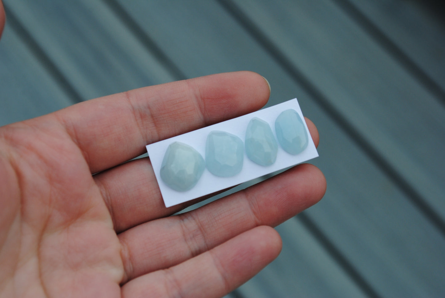 Aquamarine rose cut cabochons