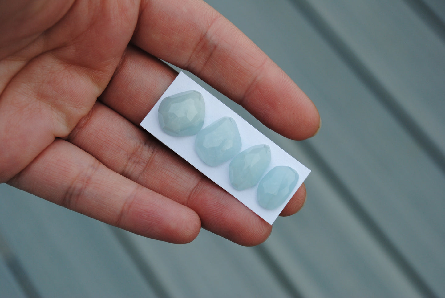 Aquamarine rose cut cabochons