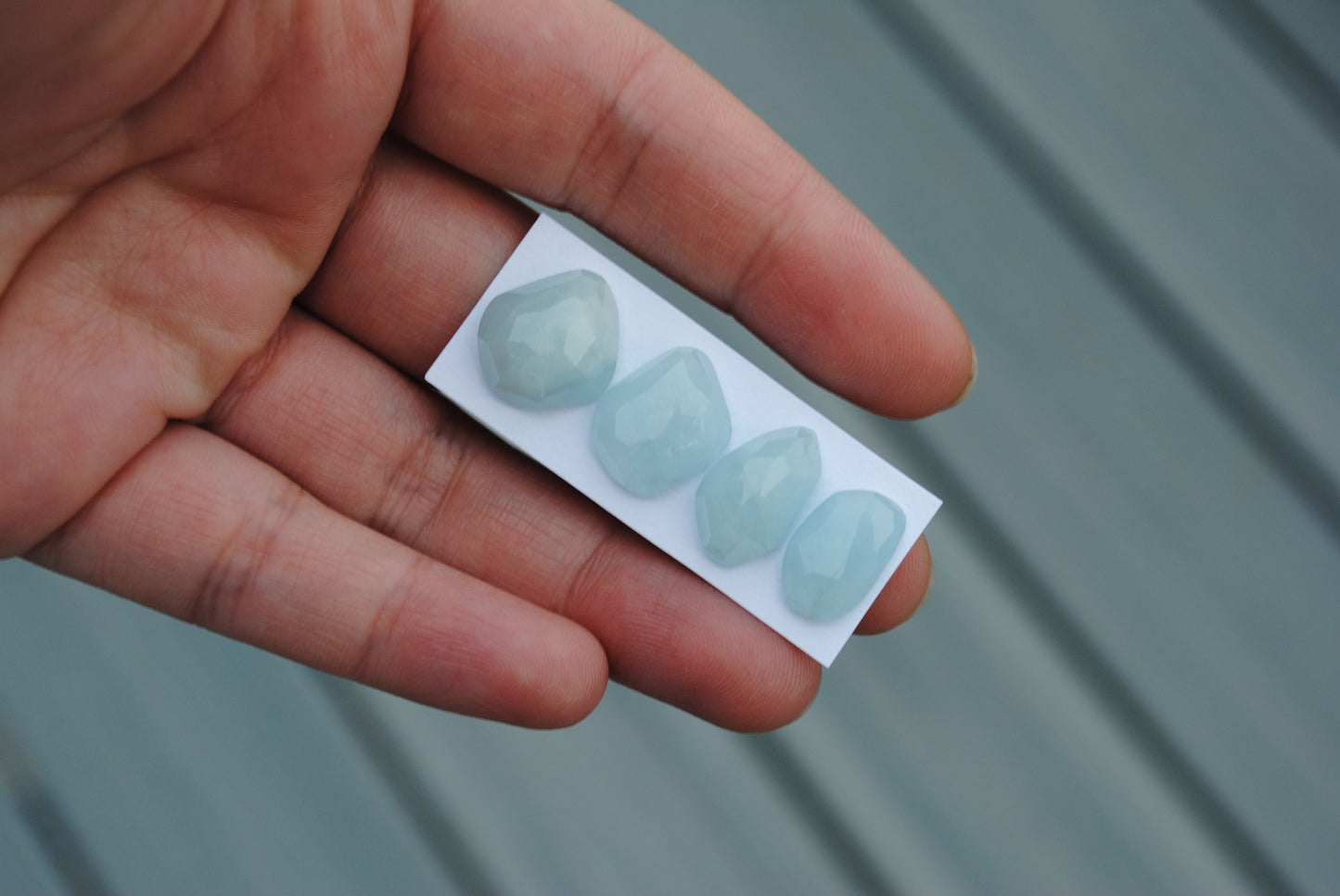 Aquamarine rose cut cabochons