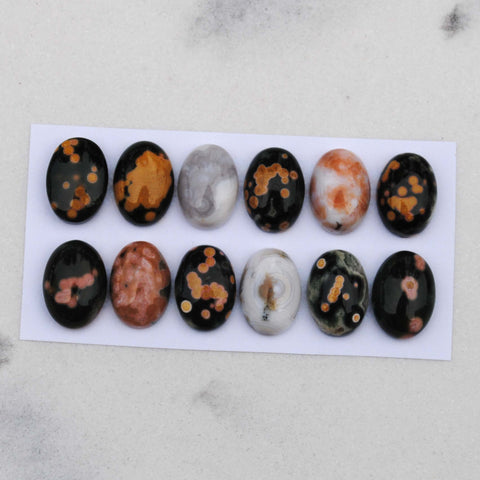Ocean Jasper 10x14mm oval cabochons