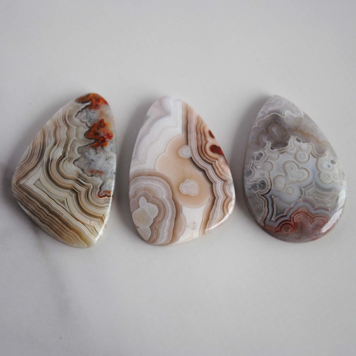 Crazy lace agate cabochons