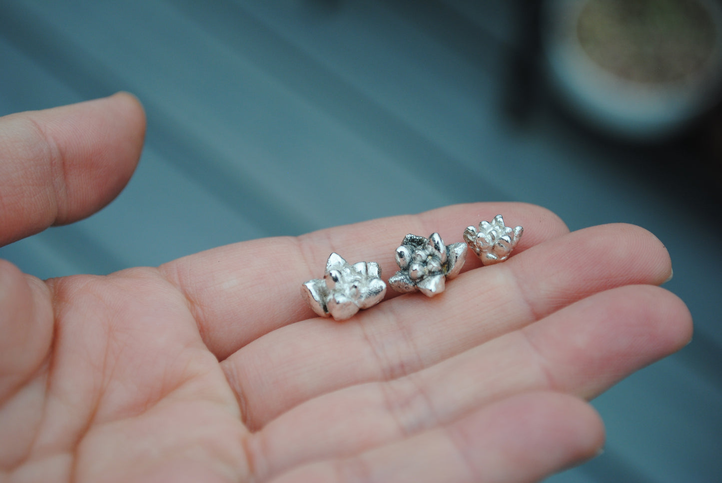 Sterling silver succulent castings (Lot aa)