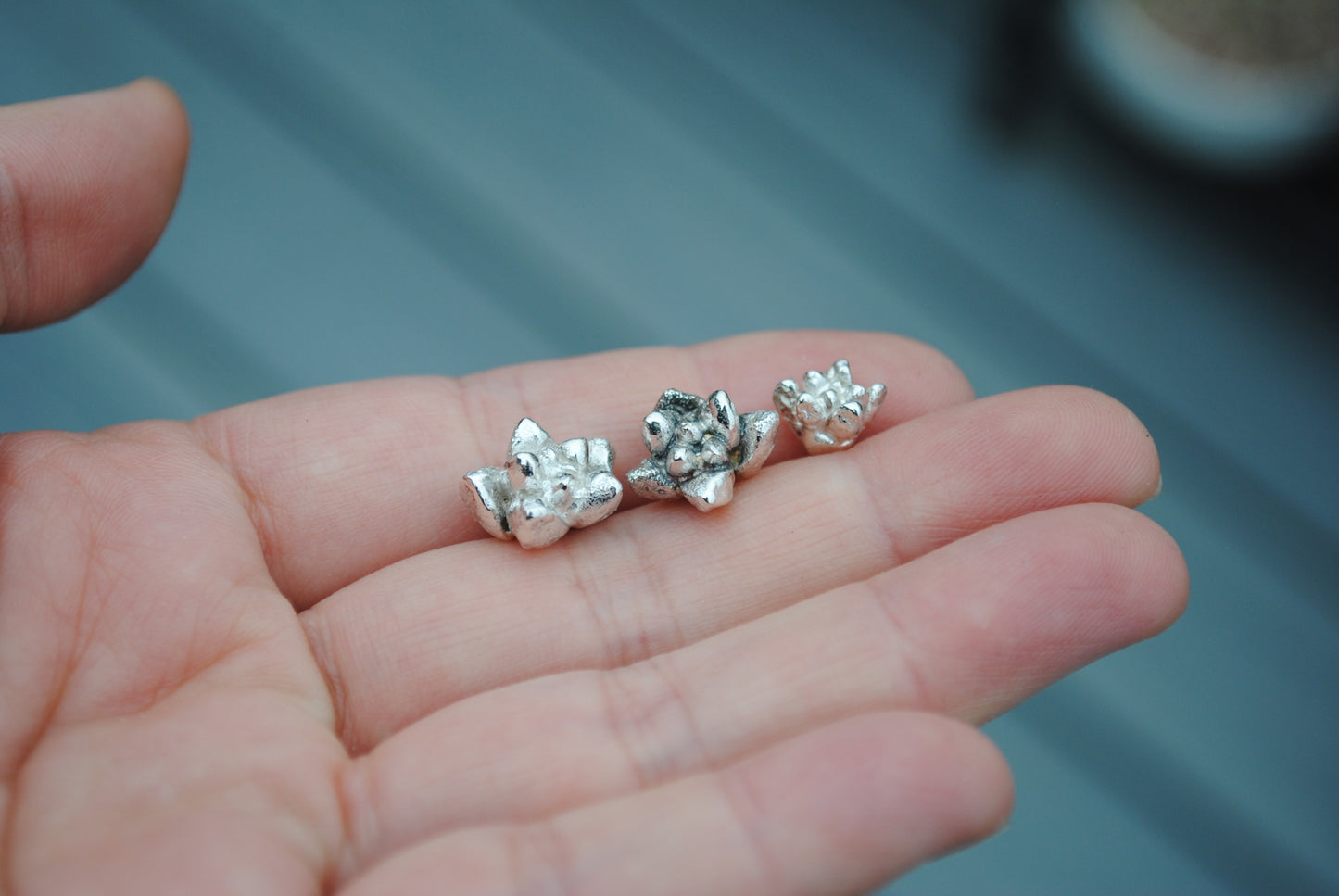 Sterling silver succulent castings (Lot aa)