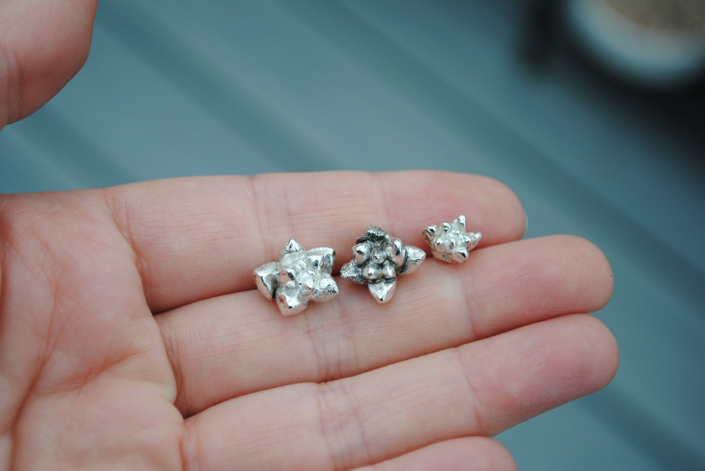Sterling silver succulent castings (Lot aa)