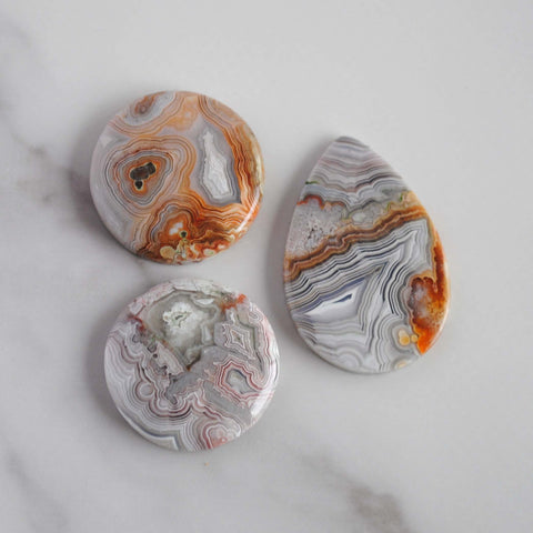 Crazy lace agate cabochons