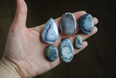 Dendritic agate (aka dendritic opal) cabochons