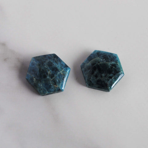 Apatite hexagon cabochons