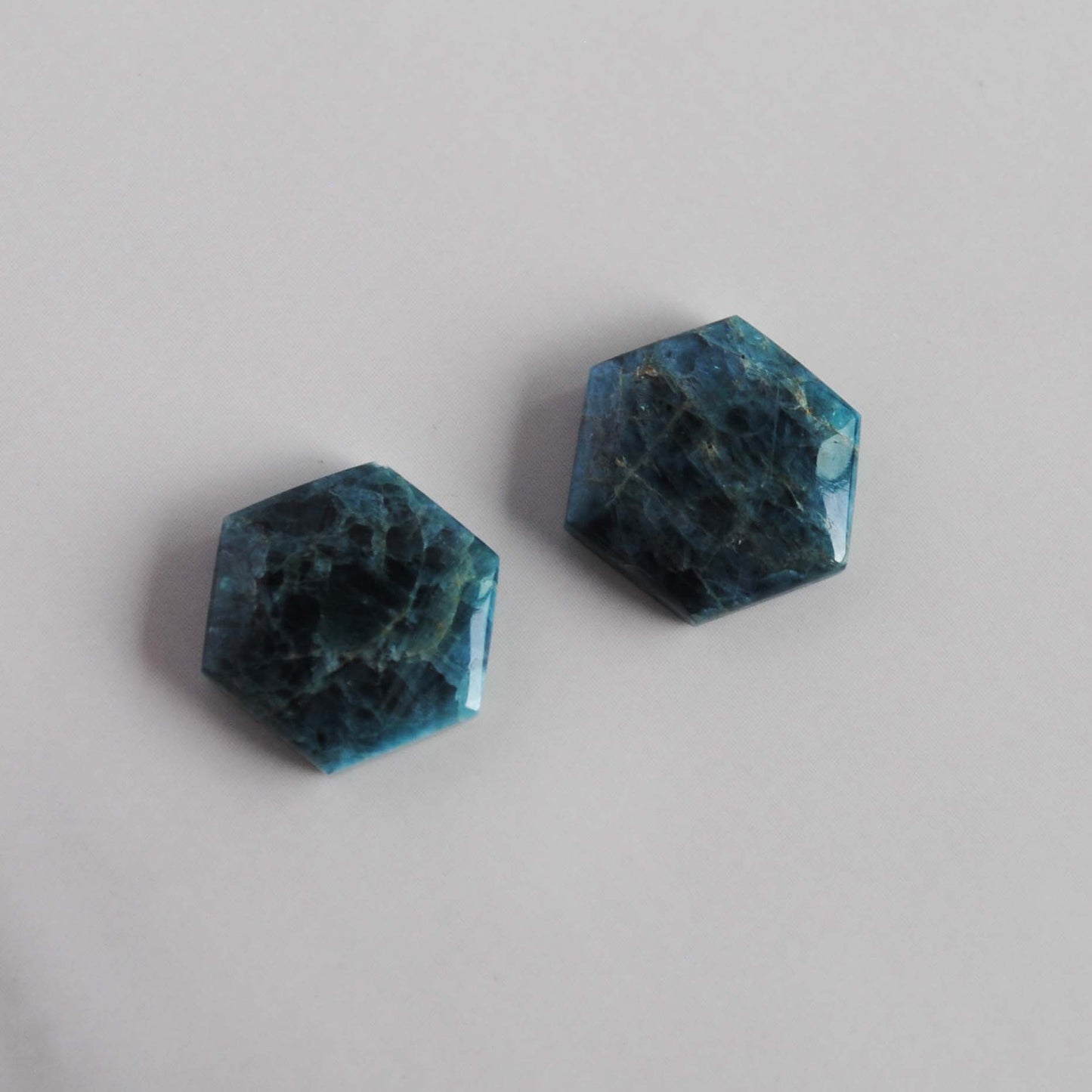 Apatite hexagon cabochons