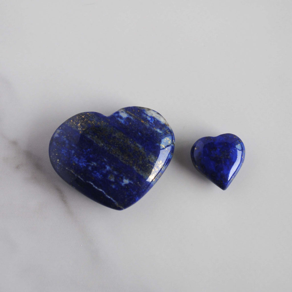 Lapis lazuli rounded heart stones