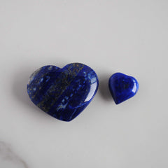 Lapis lazuli rounded heart stones