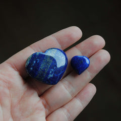 Lapis lazuli rounded heart stones