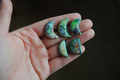 Monarch Opal crescent and half moons cabochons
