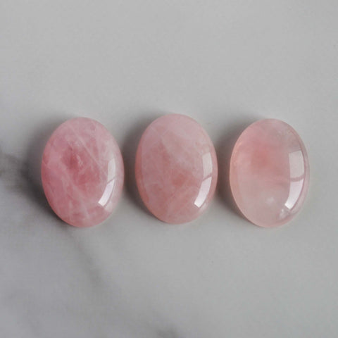 Rose quartz cabochons 25x18mm ovals
