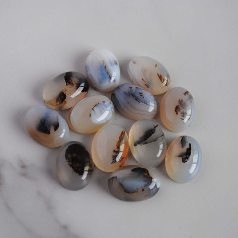 Dendrite agate cabochons (lot A)