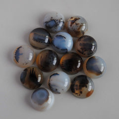 Dendrite agate cabochons 15mm rounds (lot D)