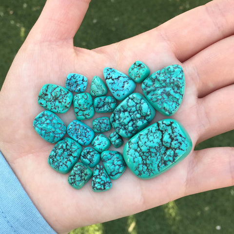 Old stock nugget Fox turquoise cabochons