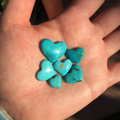 Kingman turquoise heart cabochons