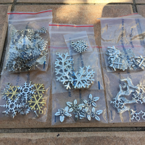 Holiday Christmas Winter plated charms/pendants