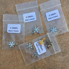 Sterling silver and gold filled snowflake charms/pendants