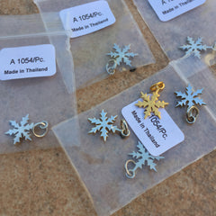 Sterling silver and gold filled snowflake charms/pendants