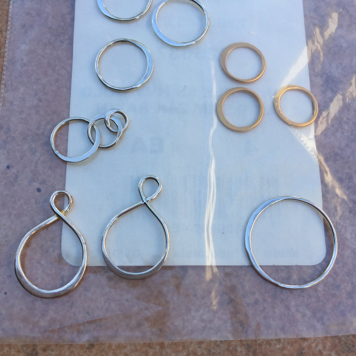 Sterling silver and gold filled links and circles