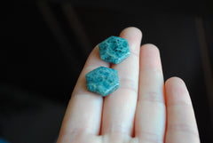 Apatite hexagon cabochons
