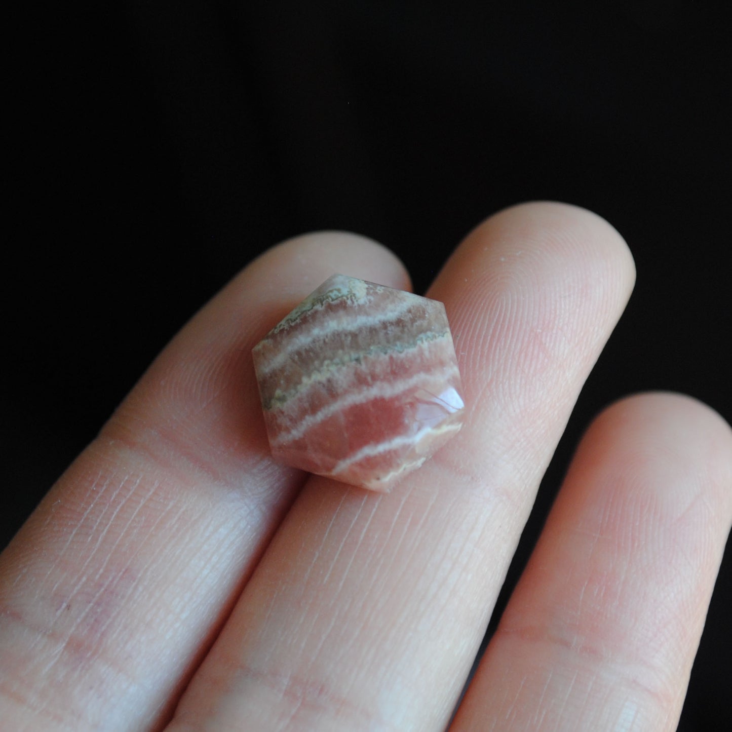 Rhodochrosite hexagon cabochon
