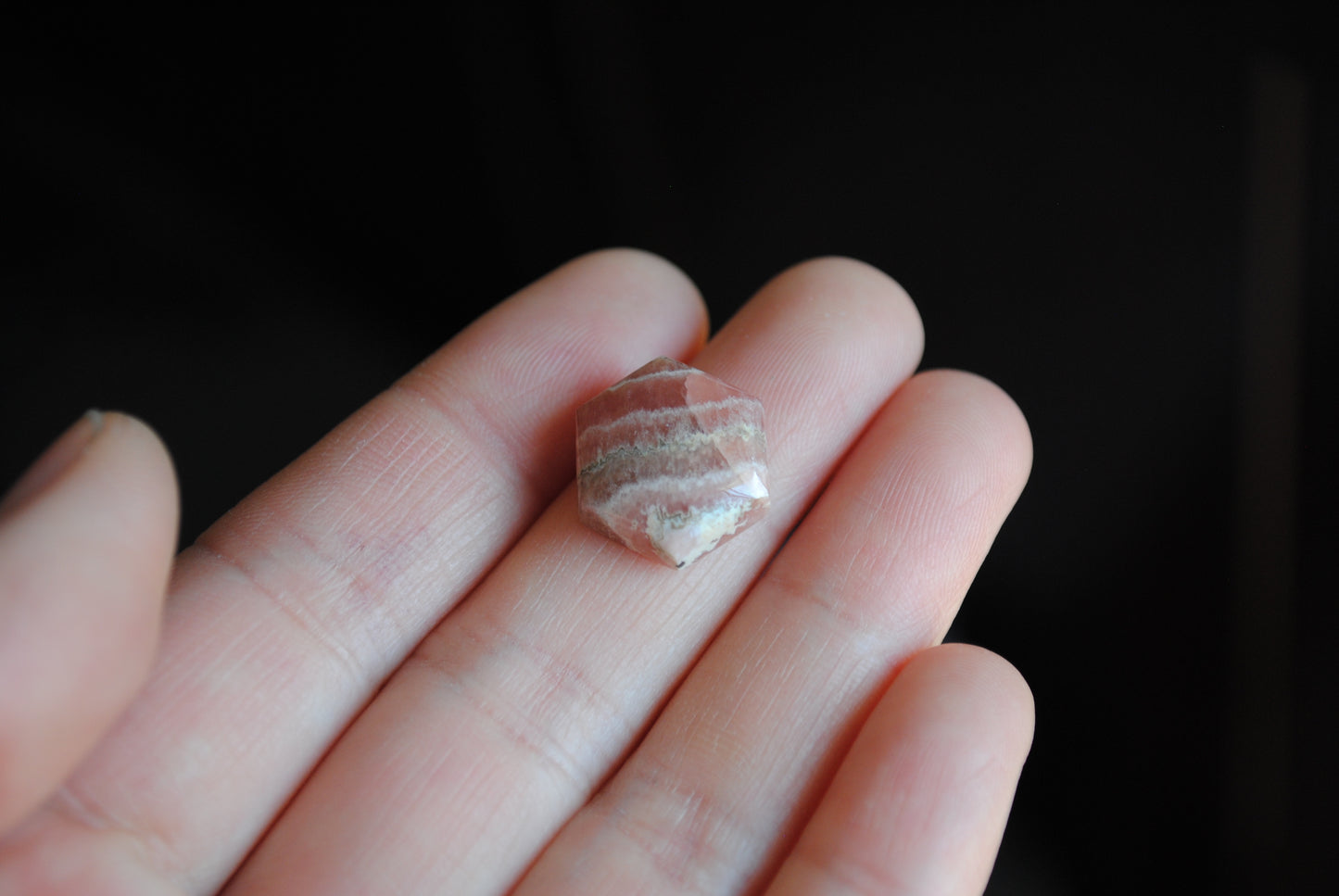 Rhodochrosite hexagon cabochon