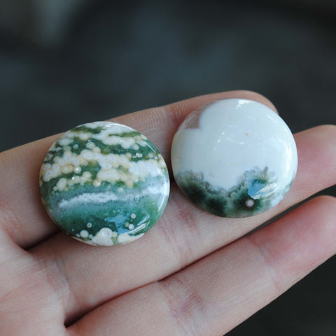 25mm round Ocean Jasper cabs