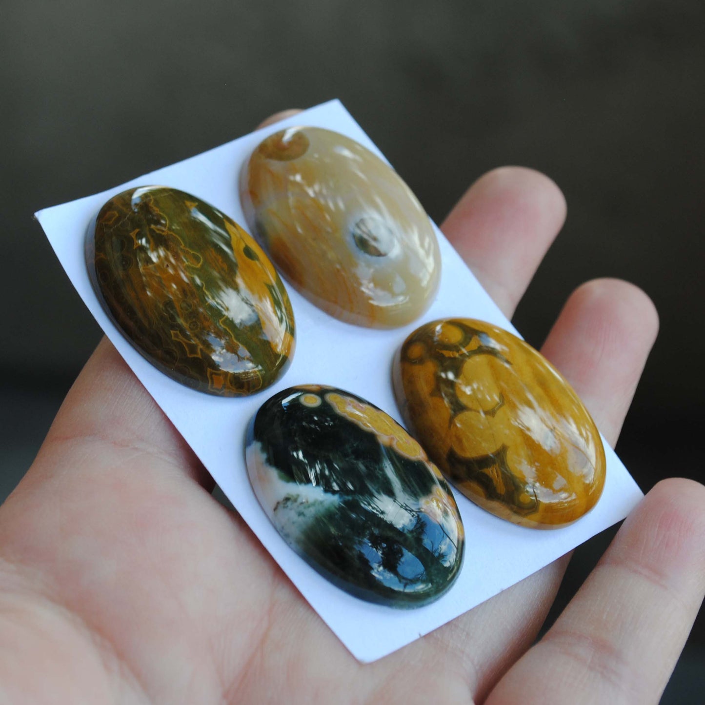 Oval Ocean Jasper cabs