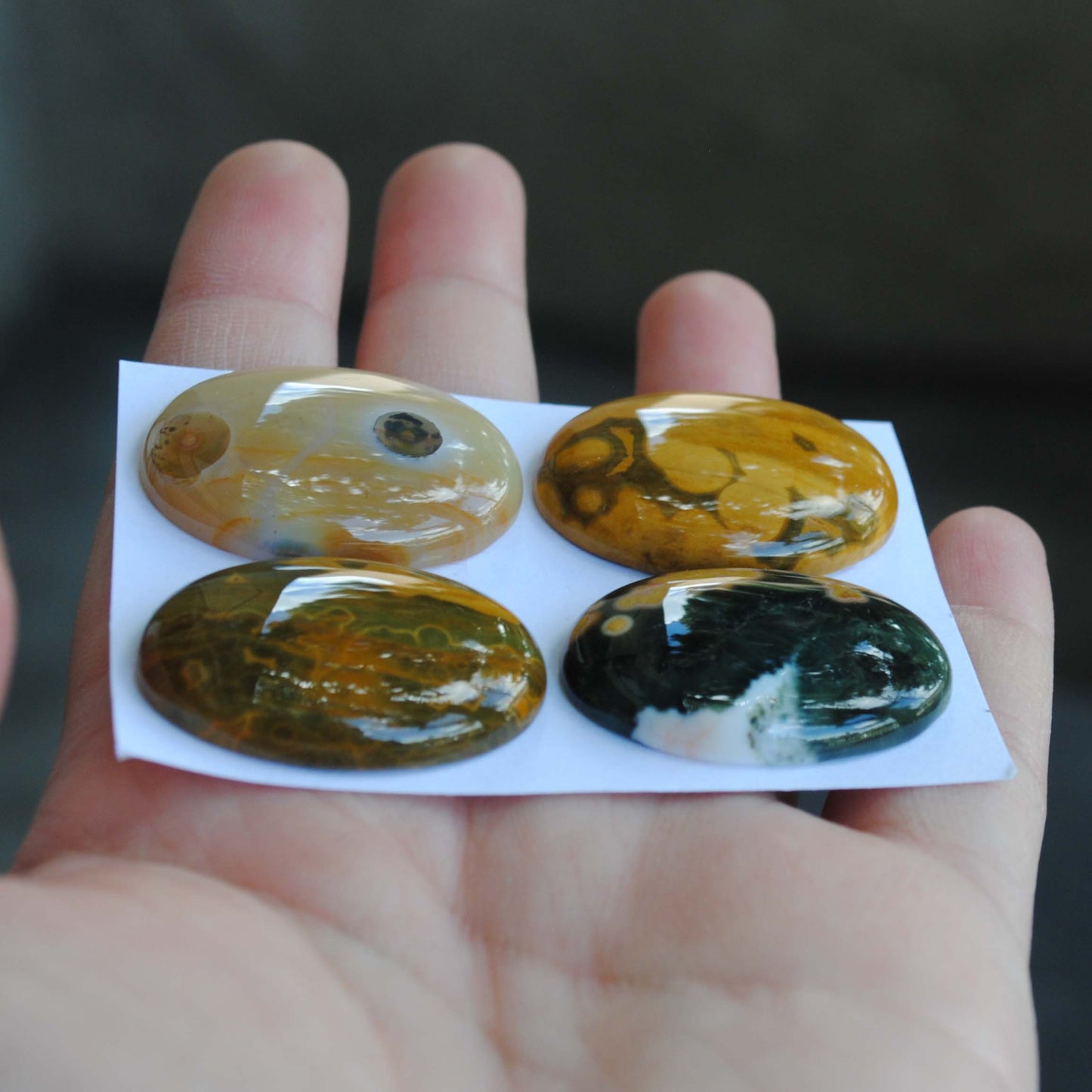 Oval Ocean Jasper cabs