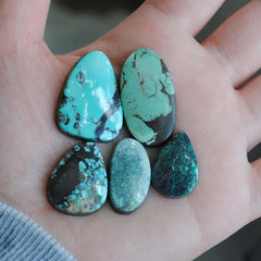 Cloud Mountain turquoise cabochons