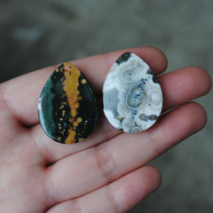 30 x 22mm drop Ocean Jasper cabs